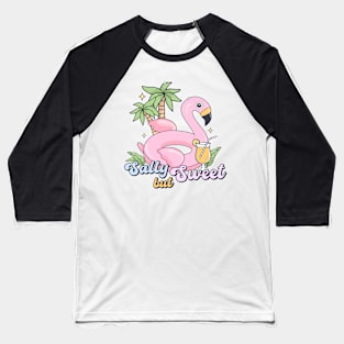 Summer Vibes Cute Flamingo Salty But Sweet Baseball T-Shirt